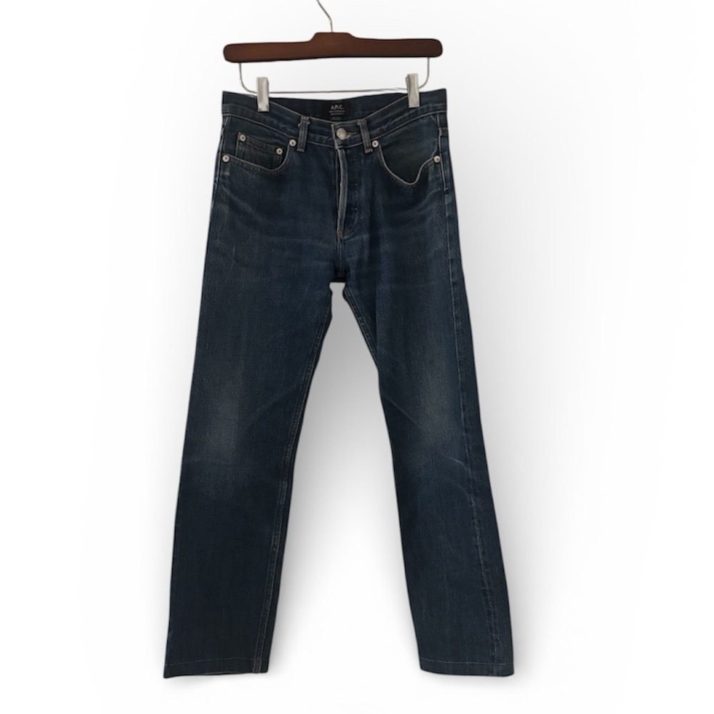 A.P.C. Dark Blue Straight Jeans Button Fly 100% Cotton